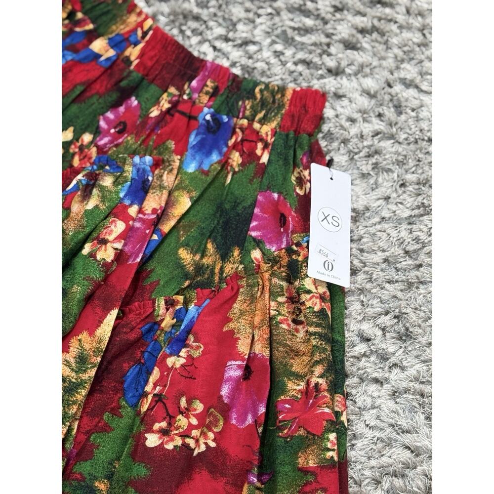 Vintage Women’s Maxi Skirt Floral Boho Layered Festival Whimsigoth Size XS NWT - Picture 9 of 12